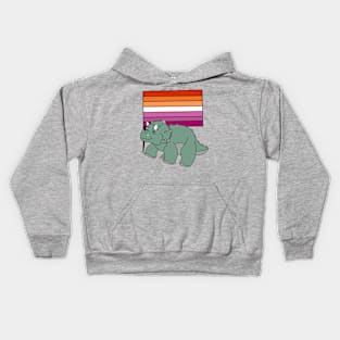 Dinosaur lesbian flag Kids Hoodie